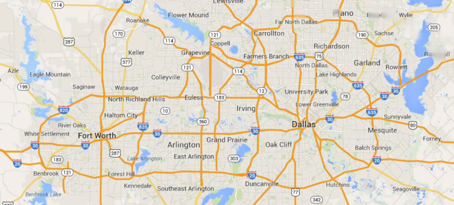 DFW service area map